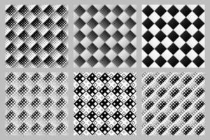 Seamless monochrome square pattern background set vector