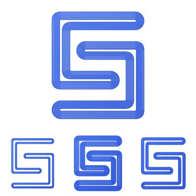 Blue line S logo design set