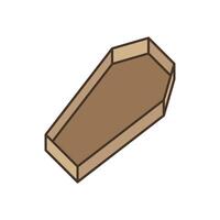 brown coffin flat design vector