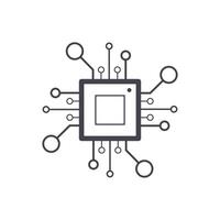 a computer chip icon on a white background vector