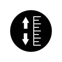 adjustable line height icon ruler with two arrows pointing up vector