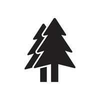 a line drawing of two black pine trees vector
