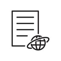internet education icon a document with a globe on it vector