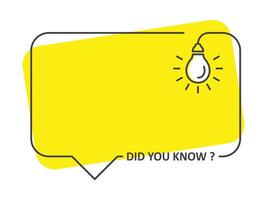 did you know speech bubble with light bulb vector