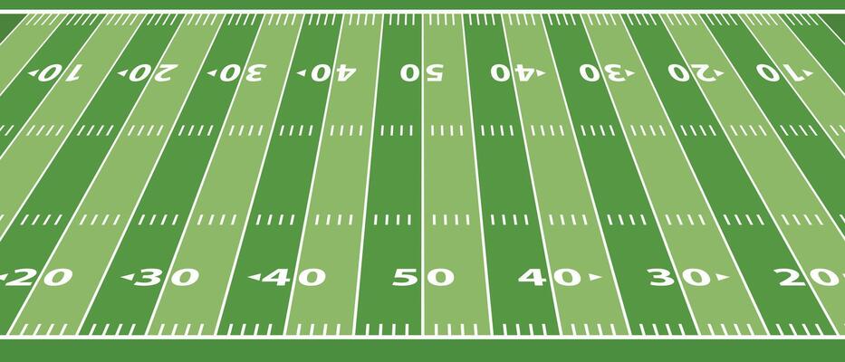 flat green american football field