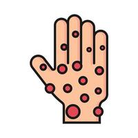 disease hand with red dots on it vector