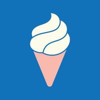 ice cream icon on blue background vector