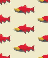 salmon fish pattern with red and yellow fish vector