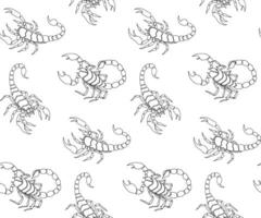 a pattern of scorpions on a white background vector