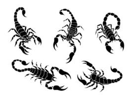 scorpion silhouette set on white background vector