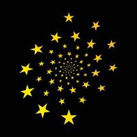 a spiral of stars on a black background vector