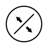 a black and white image of a sign with two arrows pointing in opposite directions vector