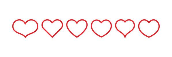 a line of red hearts in a row vector