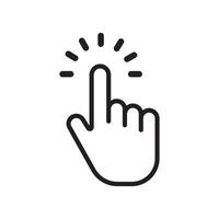 a black and white illustration of a hand pointing to a light vector