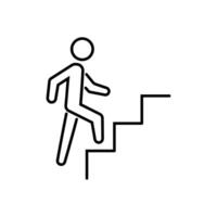 a man is walking up stairs in a line vector