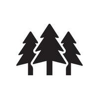 three pine trees icon on white background vector
