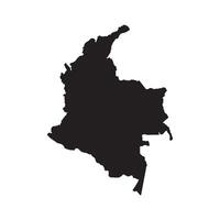 black colombia map with regions and states isolated on white background vector