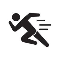 a black and white icon of a man running vector