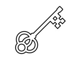 classic key icon in black and white on a white background vector
