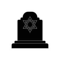 a black and white image of a tombstone with a star of david vector