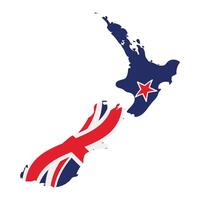 new zealand flag and map vector