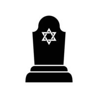 tombstone with a star of david black design vector