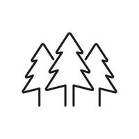 a line drawing of three trees vector