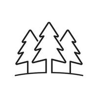 a line drawing of three trees in the forest vector