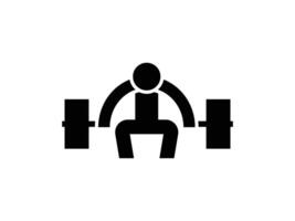 a black and white illustration of a man lifting a barbell vector