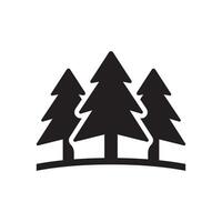 a black and white image of three pine trees vector