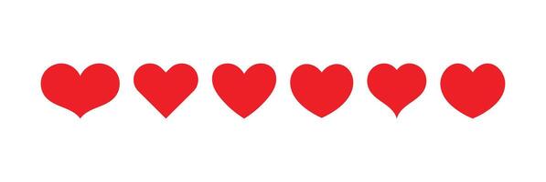 a group of red hearts arranged in a row vector