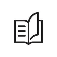 an open book icon on a white background vector