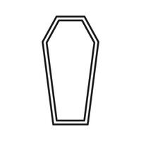 a black and white line drawing of a coffin vector