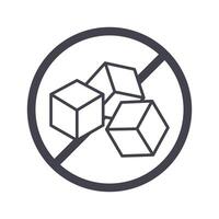 no ice cubes icon, line illustration, isolated on white background vector