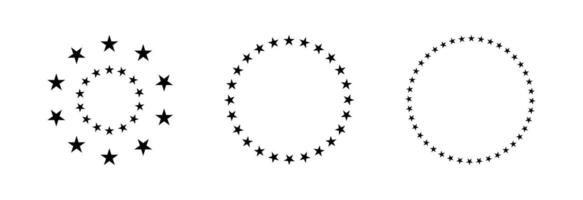a set of circles with stars on them vector