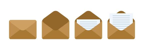mail envelope with paper and envelope icon illustration vector