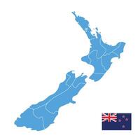 new zealand map with flag vector