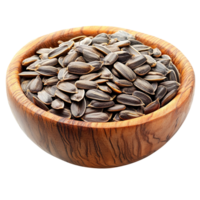 Sunflower seed in wooden bowl isolated on transparent background png