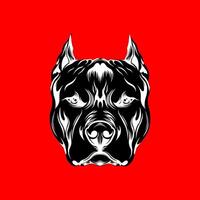 a dog head on a red background vector