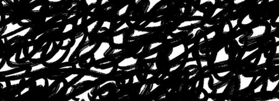 Black brush stroke scribble texture. Hand drawn distressed grunge background for design template, banner, poster. Ink paint doodled stroke wallpaper. Textured overlay marker scrawled backdrop vector