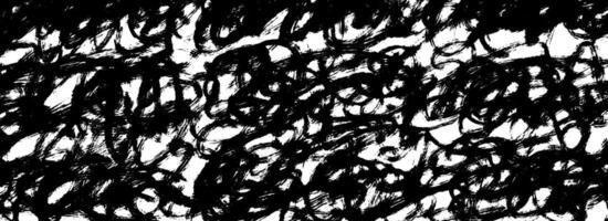 Black brush stroke scribbled texture. Hand drawn distressed grunge background for design template, banner, poster. Ink or paint doodled stroke wallpaper. Textured overlay pen scrawl backdrop vector