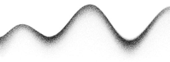 Grain wave gradient texture. Black stippled flowing line background. Grunge noise dot work wallpaper for banner, poster, brochure. Undulate sand backdrop with speckles, particles, granules vector