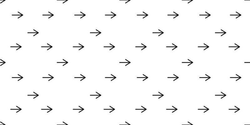 Repeated pattern of black arrows pointing right on a white background