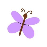 Colorful butterfly illustration with simple design in pastel shades and minimal details vector