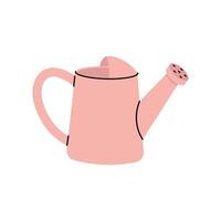 Watering can in soft pink color designed for garden use and indoor plants vector