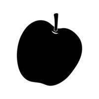Black silhouette of an apple on a white background in a minimalist style vector