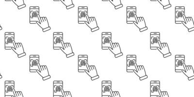 Touch screen interaction with fingerprint recognition on mobile devices in pattern design vector