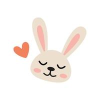 Cute cartoon rabbit with a heart in a cheerful design for kids vector