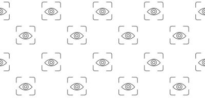 Pattern of outlined eyes with focus squares on a white background showcasing visual design concepts vector