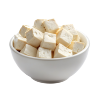 Tofu cubes on bowl isolated on transparent background png